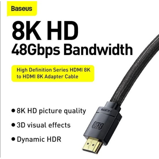 Baseus High Definition Series HDMI 8K to HDMI 8K Adapter Cable 2m Black